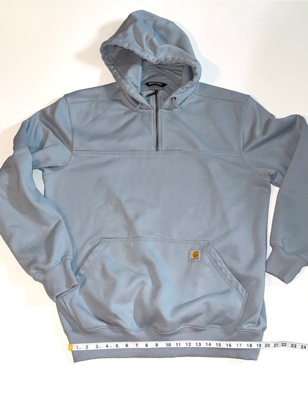Carhartt Rain Defender Quarter Zip Hoodie Light Blue Large Tall - Picture 9 of 12